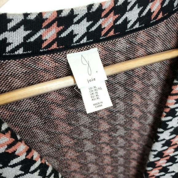 Joie Houndstooth Double Breasted Button Front Business Casual Blazer Sweater - Picture 10 of 11